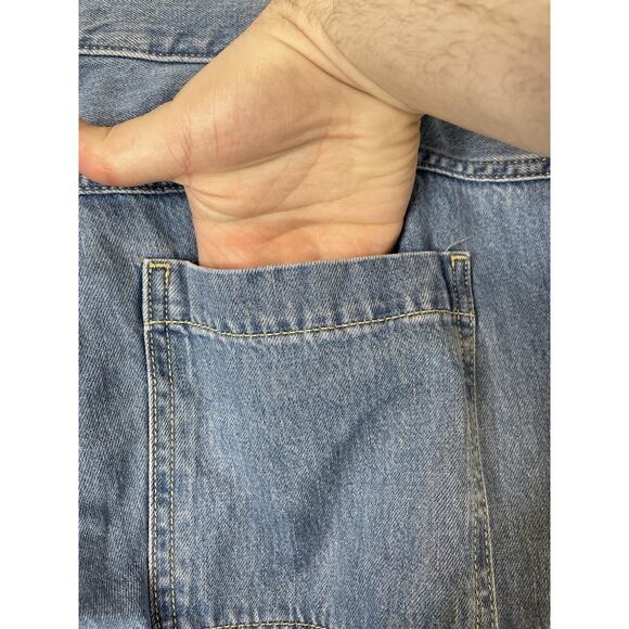 Old Navy Jeans Womens 20 Blue Mid-Rise Baggy Wide Leg Drapey Denim Cargo Pockets - Picture 9 of 16